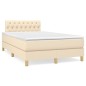 vidaXL Cama box spring con colchón y luces LED tela crema 120x190 cm vidaXL Cama box spring con colchón y luces LED tela crema 120x190 cm