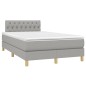 vidaXL Cama box spring con colchón y LED tela gris claro 120x190 cm vidaXL Cama box spring con colchón y LED tela gris claro 120x190 cm