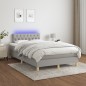 vidaXL Cama box spring con colchón y LED tela gris claro 120x190 cm vidaXL Cama box spring con colchón y LED tela gris claro 120x190 cm