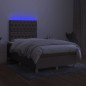 vidaXL Cama box spring con colchón y LED tela gris taupe 120x190 cm vidaXL Cama box spring con colchón y LED tela gris taupe 120x190 cm