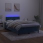 vidaXL Cama box spring colchón y LED terciopelo azul oscuro 120x190 cm vidaXL Cama box spring colchón y LED terciopelo azul oscuro 120x190 cm