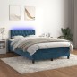vidaXL Cama box spring colchón y LED terciopelo azul oscuro 120x190 cm vidaXL Cama box spring colchón y LED terciopelo azul oscuro 120x190 cm