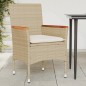 vidaXL Sillones de jardín con cojines 2 uds ratán sintético beige vidaXL Sillones de jardín con cojines 2 uds ratán sintético beige