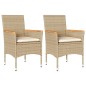 vidaXL Sillones de jardín con cojines 2 uds ratán sintético beige vidaXL Sillones de jardín con cojines 2 uds ratán sintético beige