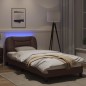 vidaXL Estructura cama con luces LED cuero sintético marrón 90x190 cm vidaXL Estructura cama con luces LED cuero sintético marrón 90x190 cm