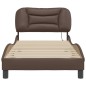 vidaXL Estructura cama con luces LED cuero sintético marrón 90x190 cm vidaXL Estructura cama con luces LED cuero sintético marrón 90x190 cm