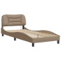 vidaXL Estructura de cama con LED cuero sintético capuchino 90x190 cm