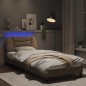 vidaXL Estructura de cama con LED cuero sintético capuchino 90x190 cm