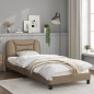vidaXL Estructura de cama con LED cuero sintético capuchino 90x190 cm