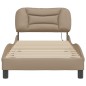 vidaXL Estructura de cama con LED cuero sintético capuchino 90x190 cm