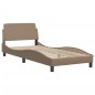 vidaXL Estructura de cama con LED cuero sintético capuchino 90x190 cm