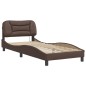 vidaXL Estructura cama con luces LED cuero sintético marrón 90x200 cm vidaXL Estructura cama con luces LED cuero sintético marrón 90x200 cm