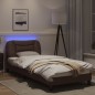 vidaXL Estructura cama con luces LED cuero sintético marrón 90x200 cm vidaXL Estructura cama con luces LED cuero sintético marrón 90x200 cm