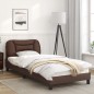 vidaXL Estructura cama con luces LED cuero sintético marrón 90x200 cm vidaXL Estructura cama con luces LED cuero sintético marrón 90x200 cm