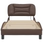 vidaXL Estructura cama con luces LED cuero sintético marrón 90x200 cm vidaXL Estructura cama con luces LED cuero sintético marrón 90x200 cm