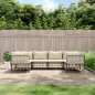 vidaXL Juego de muebles de jardín 6 pzas y cojines ratán PE antracita vidaXL Juego de muebles de jardín 6 pzas y cojines ratán PE antracita