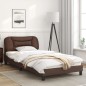 vidaXL Estructura cama con luces LED cuero sintético marrón 100x200 cm