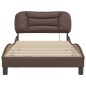 vidaXL Estructura cama con luces LED cuero sintético marrón 100x200 cm