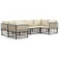 vidaXL Juego de muebles de jardín 6 pzas y cojines ratán PE antracita vidaXL Juego de muebles de jardín 6 pzas y cojines ratán PE antracita
