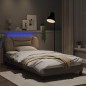 vidaXL Estructura de cama con LED cuero sintético capuchino 100x200 cm vidaXL Estructura de cama con LED cuero sintético capuchino 100x200 cm