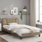 vidaXL Estructura de cama con LED cuero sintético capuchino 100x200 cm vidaXL Estructura de cama con LED cuero sintético capuchino 100x200 cm