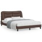 vidaXL Estructura cama con luces LED cuero sintético marrón 120x200 cm vidaXL Estructura cama con luces LED cuero sintético marrón 120x200 cm