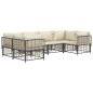 vidaXL Juego de muebles de jardín 6 pzas y cojines ratán PE antracita vidaXL Juego de muebles de jardín 6 pzas y cojines ratán PE antracita