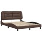 vidaXL Estructura cama con luces LED cuero sintético marrón 120x200 cm vidaXL Estructura cama con luces LED cuero sintético marrón 120x200 cm
