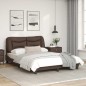 vidaXL Estructura cama con luces LED cuero sintético marrón 120x200 cm vidaXL Estructura cama con luces LED cuero sintético marrón 120x200 cm