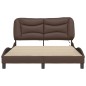 vidaXL Estructura cama con luces LED cuero sintético marrón 120x200 cm vidaXL Estructura cama con luces LED cuero sintético marrón 120x200 cm