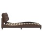 vidaXL Estructura cama con luces LED cuero sintético marrón 120x200 cm vidaXL Estructura cama con luces LED cuero sintético marrón 120x200 cm