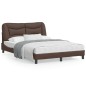 vidaXL Estructura cama con luces LED cuero sintético marrón 140x190 cm vidaXL Estructura cama con luces LED cuero sintético marrón 140x190 cm
