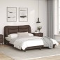 vidaXL Estructura cama con luces LED cuero sintético marrón 140x190 cm vidaXL Estructura cama con luces LED cuero sintético marrón 140x190 cm