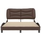 vidaXL Estructura cama con luces LED cuero sintético marrón 140x190 cm vidaXL Estructura cama con luces LED cuero sintético marrón 140x190 cm