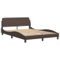 vidaXL Estructura cama con luces LED cuero sintético marrón 140x190 cm vidaXL Estructura cama con luces LED cuero sintético marrón 140x190 cm