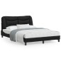 vidaXL Estructura de cama con luces LED cuero PE negro 140x200 cm