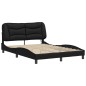 vidaXL Estructura de cama con luces LED cuero PE negro 140x200 cm