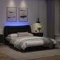 vidaXL Estructura de cama con luces LED cuero PE negro 140x200 cm