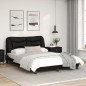 vidaXL Estructura de cama con luces LED cuero PE negro 140x200 cm