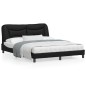 vidaXL Estructura de cama con luces LED cuero PE negro 160x200 cm vidaXL Estructura de cama con luces LED cuero PE negro 160x200 cm