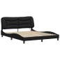 vidaXL Estructura de cama con luces LED cuero PE negro 160x200 cm vidaXL Estructura de cama con luces LED cuero PE negro 160x200 cm