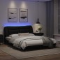 vidaXL Estructura de cama con luces LED cuero PE negro 160x200 cm vidaXL Estructura de cama con luces LED cuero PE negro 160x200 cm