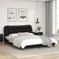 vidaXL Estructura de cama con luces LED cuero PE negro 160x200 cm vidaXL Estructura de cama con luces LED cuero PE negro 160x200 cm