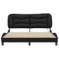 vidaXL Estructura de cama con luces LED cuero PE negro 160x200 cm vidaXL Estructura de cama con luces LED cuero PE negro 160x200 cm