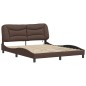 vidaXL Estructura de cama con luces LED cuero PE marrón 160x200 cm
