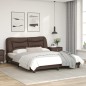vidaXL Estructura de cama con luces LED cuero PE marrón 160x200 cm
