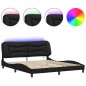 vidaXL Estructura de cama con luz LED cuero sintético negro 180x200 cm vidaXL Estructura de cama con luz LED cuero sintético negro 180x200 cm