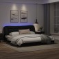 vidaXL Estructura cama con luces LED cuero sintético negro 200x200 cm vidaXL Estructura cama con luces LED cuero sintético negro 200x200 cm