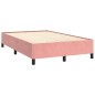 vidaXL Cama box spring con colchón y LED terciopelo rosa 120x190 cm vidaXL Cama box spring con colchón y LED terciopelo rosa 120x190 cm