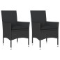 vidaXL Sillones de jardín con cojines 2 uds ratán sintético negro vidaXL Sillones de jardín con cojines 2 uds ratán sintético negro